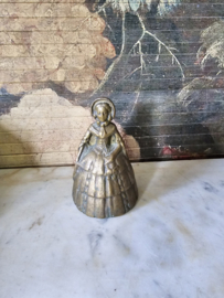 Antiek messing tafelbel victoriaanse dame