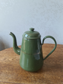 Donkergroen emaille koffiepot nr2