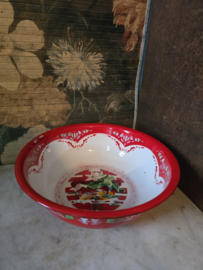 Diepe ronde emaille schaal