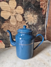 Petrol blauw emaille koffiepot