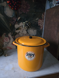 Vintage oranje emaille pan Japy