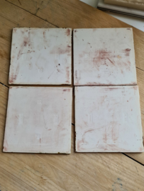 Oud tegeltableau kip met kuikens pilkington