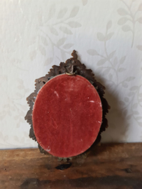 Oud koperen barok lijstje dame