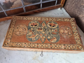 Oud houten kistje lakdoos
