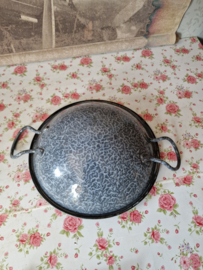 Grijs gewolkte emaille wok nr2