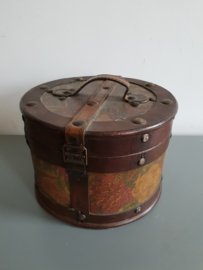 Rond houten koffertje kistje