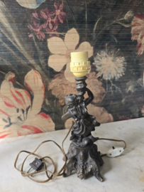 Antiek messing lampenvoet Neptunus