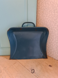 Petrol blauw emaille blik zonder stoffer