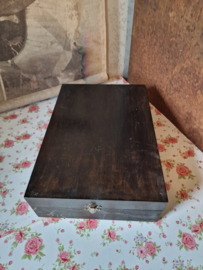 Oude houten scheerkist