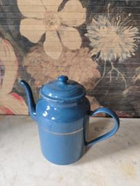 Petrol blauw emaille koffiepot