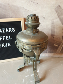 Antiek koperen art deco olielamp