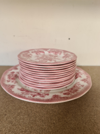 Roze engels gebakstel taartstel staffordshire england