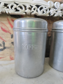 Aluminium koffie thee suiker bussen