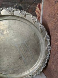 Oud verzilverd dienblad