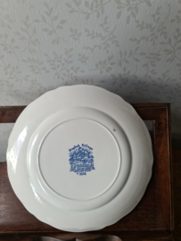 Blauw engels dinerbord village