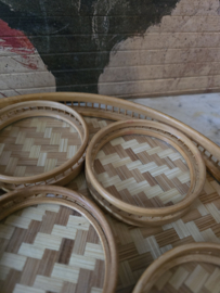 Vintage bamboe dienblad met onderzetters
