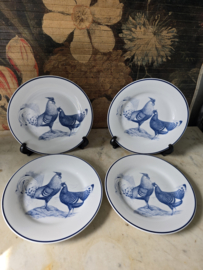 Ontbijtbord kip en haan meander servies