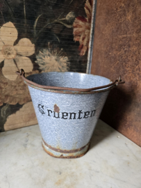 Grijs gewolkte emaille groenten emmer