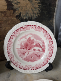 Ontbijtbord boerenhoeve rood