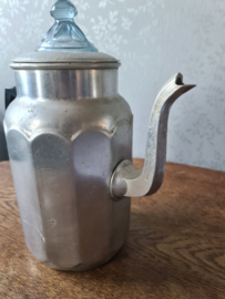 Aluminium pruttelpot koffie glazen knop