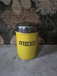 Geel emaille suiker bus