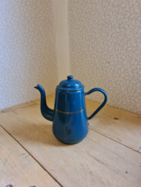 Petrol blauw emaille koffiepot