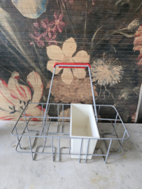 Vintage metalen flessenrek