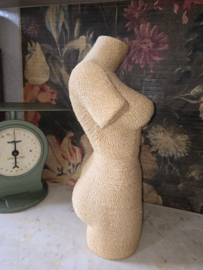 Vintage rieten paspop buste torso dame