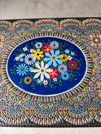 Antiek blikken kraaltjes koektrommel