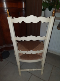 Oud brocante stoel rieten zitting