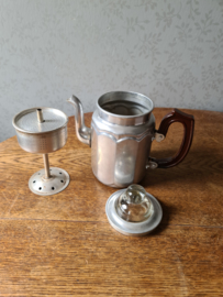 Aluminium koffiepot glazen knop