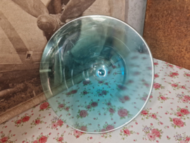Blauw glazen tuin cloche