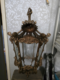 Antiek bewerkte messing hanglamp lantaarn
