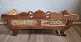 Brocante houten bankje rozen