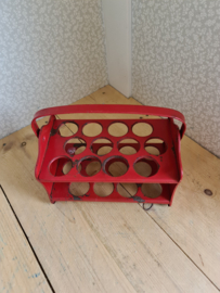 Antiek rood blikken eierrekje