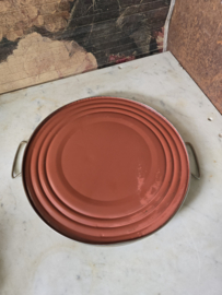 Oud blauw saks dienblad