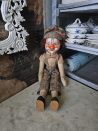 Oude vintage stoffen clown pop