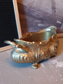 Oude koperen jardiniere