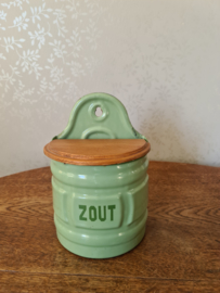 Mintgroen emaille zoutpot