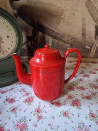 Rood emaille koffiepot