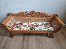 Brocante houten bankje rozen