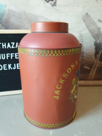 Groot oud winkelblik theeblik Jackson's of piccadilly