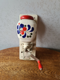 Vintage gebloemde koffiemolen bonenmaler