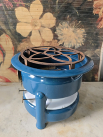 Petrol blauw emaille petroleumstel Esso