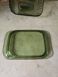 Art deco glazen kaasstolp kaasslede A D Copier