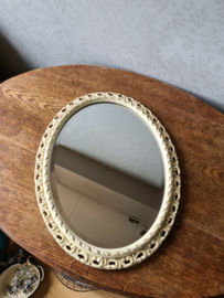 Wit brocante houten spiegel
