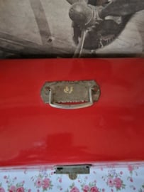 Rood emaille broodtrommel