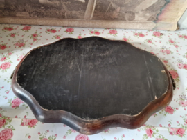 Antiek houten dienblad geschilderde rozen
