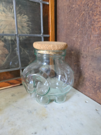 Vintage glazen snoeppot olifant