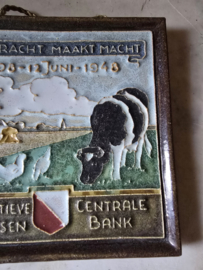 Tegeltje eendracht maakt macht porceleyne fles Delft